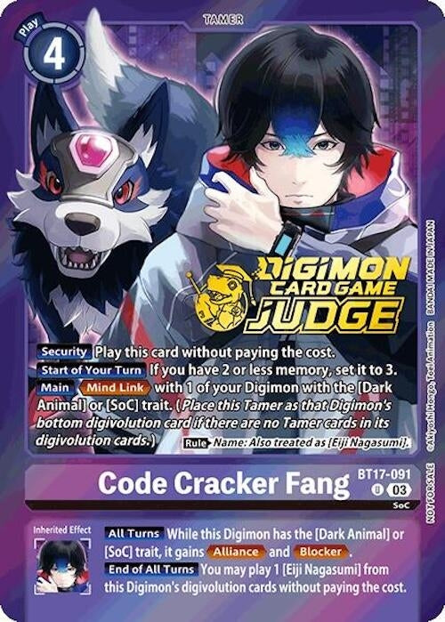Image for Code Cracker Fang (Judge Pack 6) (BT17) (BT17-091 U) - Digimon Card Game