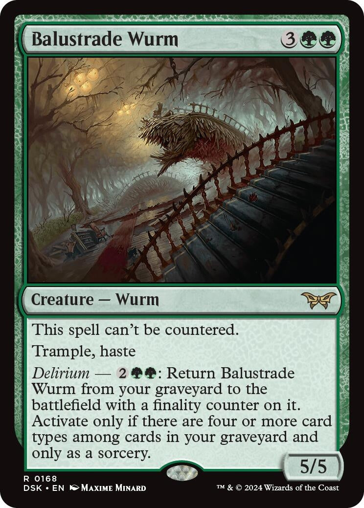 Image for Balustrade Wurm (Duskmourn: House of Horror) (168) - Magic: The Gathering