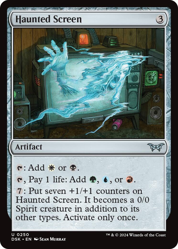 Image for Haunted Screen (Duskmourn: House of Horror) (250) - Magic: The Gathering