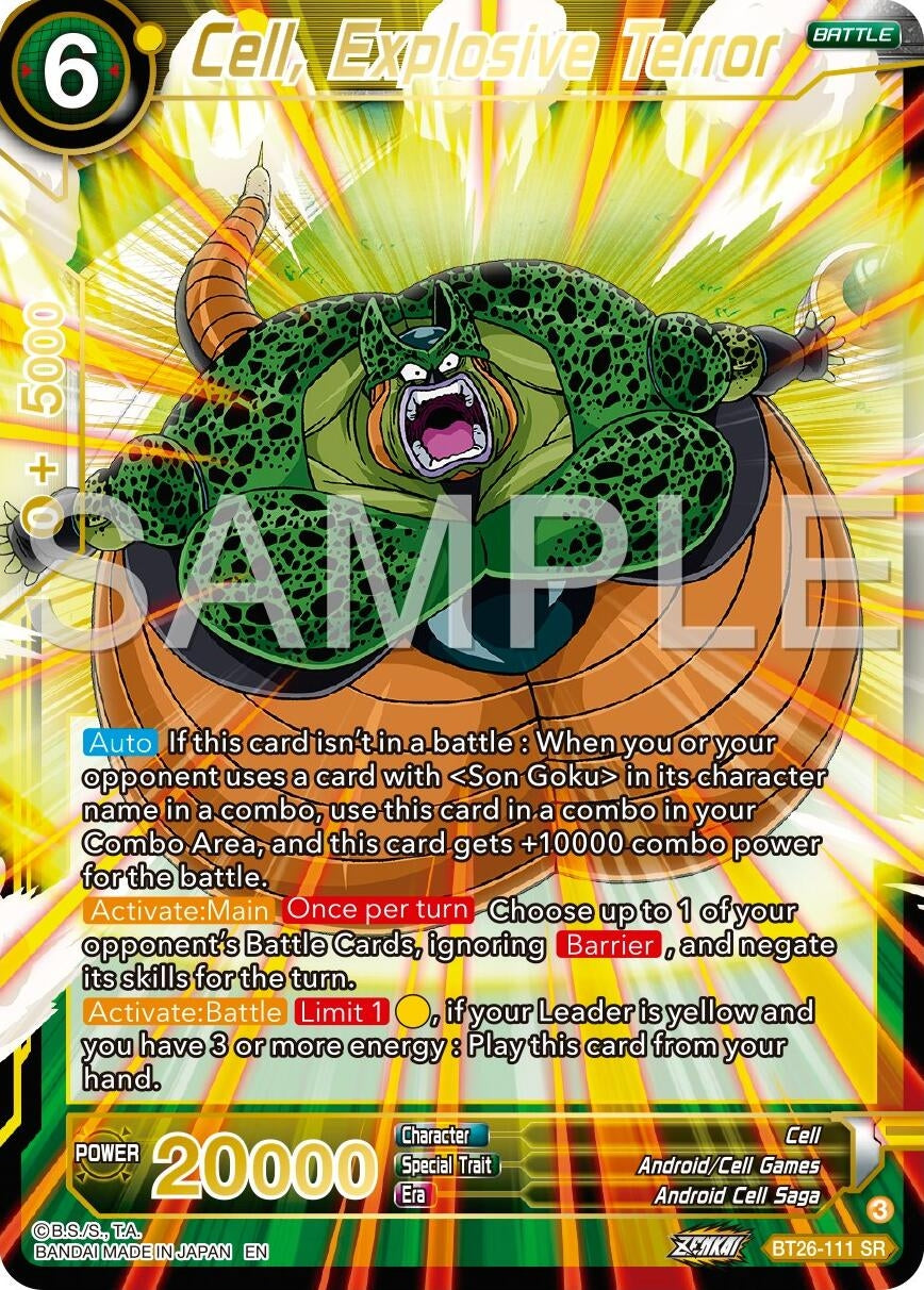 Image for Cell, Explosive Terror (Ultimate Advent) (BT26-1111) - Dragon Ball Super: Masters