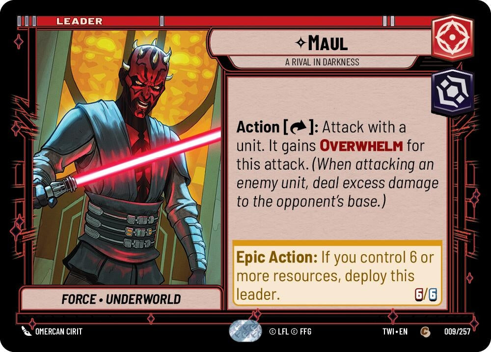 Image for Maul - A Rival in Darkness (Twilight of the Republic) (009/257) - Star Wars: Unlimited