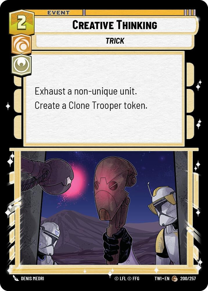 Image for Creative Thinking (Twilight of the Republic) (200/257) - Star Wars: Unlimited