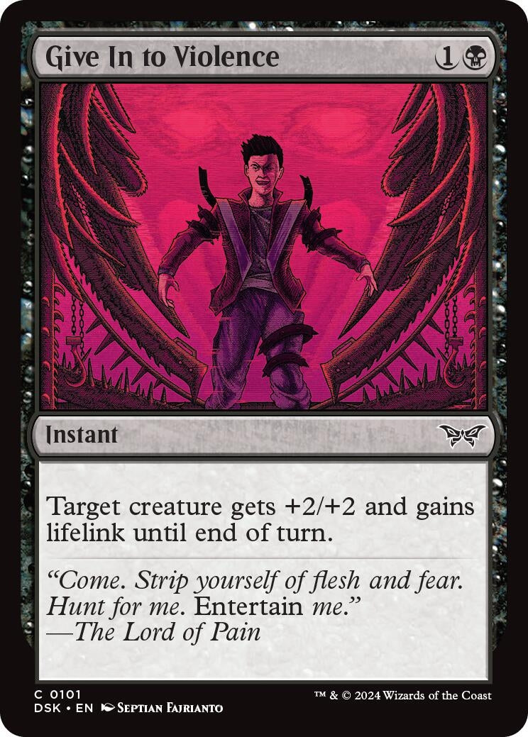 Image for Give In to Violence (Duskmourn: House of Horror) (101) - Magic: The Gathering