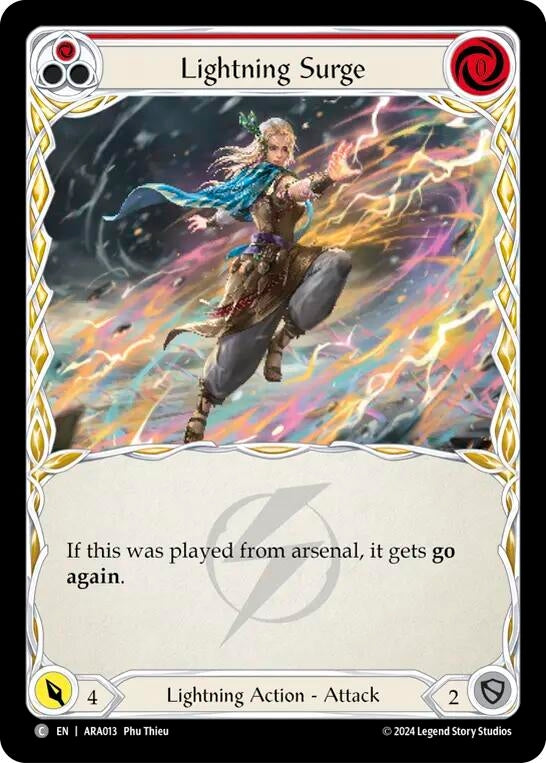 Image for Lightning Surge (Red) (Blitz Deck: Rosetta - Aurora) (ARA013) - Flesh and Blood TCG