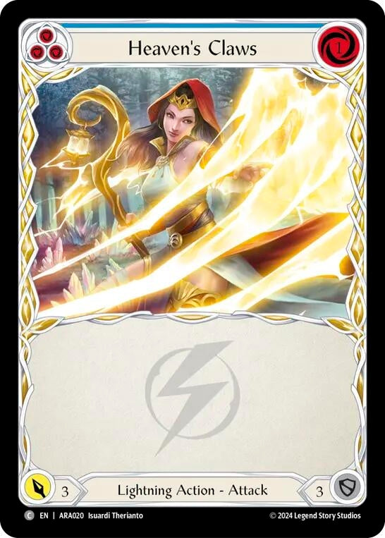Image for Heaven's Claws (Blue) (Blitz Deck: Rosetta - Aurora) (ARA020) - Flesh and Blood TCG