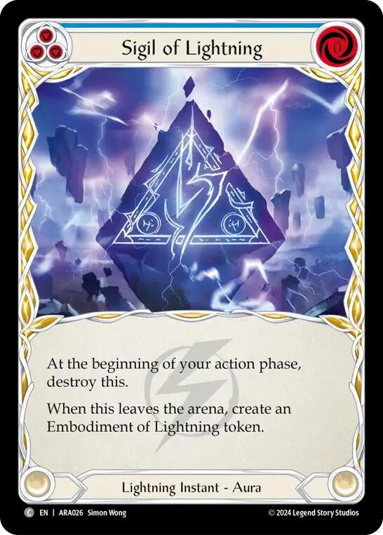 Image for Sigil of Lightning (Blitz Deck: Rosetta - Aurora) (ARA026) - Flesh and Blood TCG