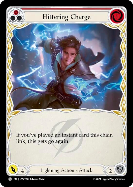 Image for Flittering Charge (Red) (Blitz Deck: Rosetta - Oscilio) (OSC008) - Flesh and Blood TCG