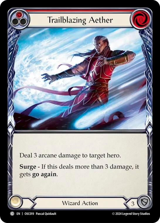 Image for Trailblazing Aether (Red) (Blitz Deck: Rosetta - Oscilio) (OSC019) - Flesh and Blood TCG