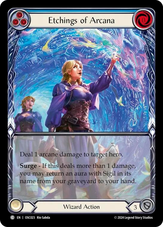 Image for Etchings of Arcana (Blue) (Blitz Deck: Rosetta - Oscilio) (OSC023) - Flesh and Blood TCG