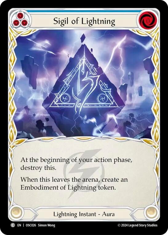 Image for Sigil of Lightning (Blitz Deck: Rosetta - Oscilio) (OSC026) - Flesh and Blood TCG