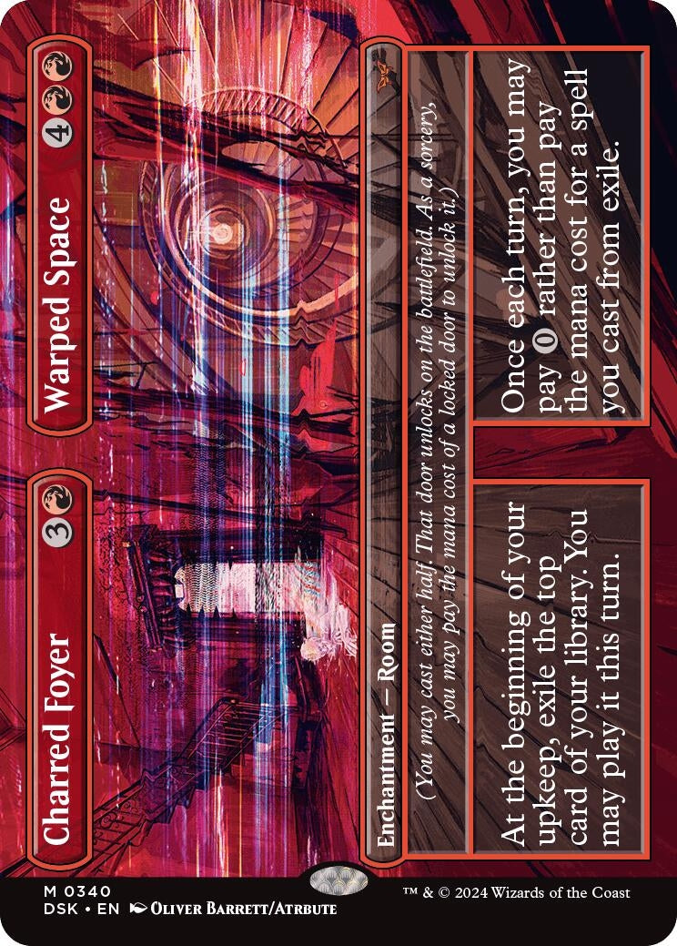 Image for Charred Foyer // Warped Space (Borderless) (Duskmourn: House of Horror) (340) - Magic: The Gathering