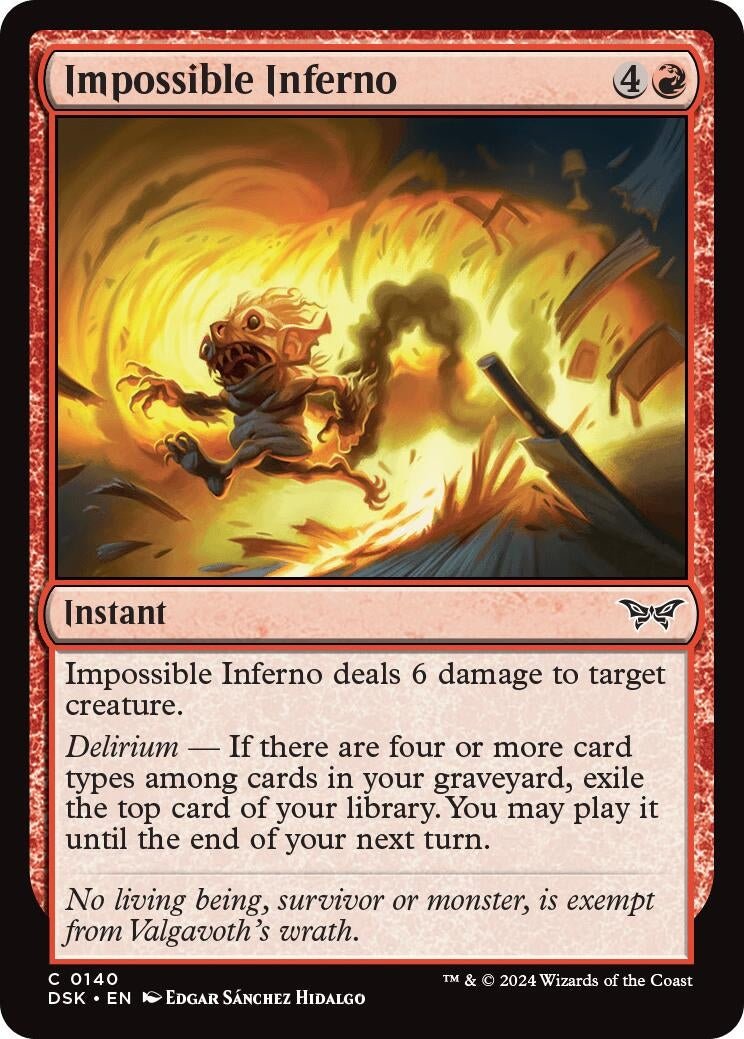 Image for Impossible Inferno (Duskmourn: House of Horror) (140) - Magic: The Gathering