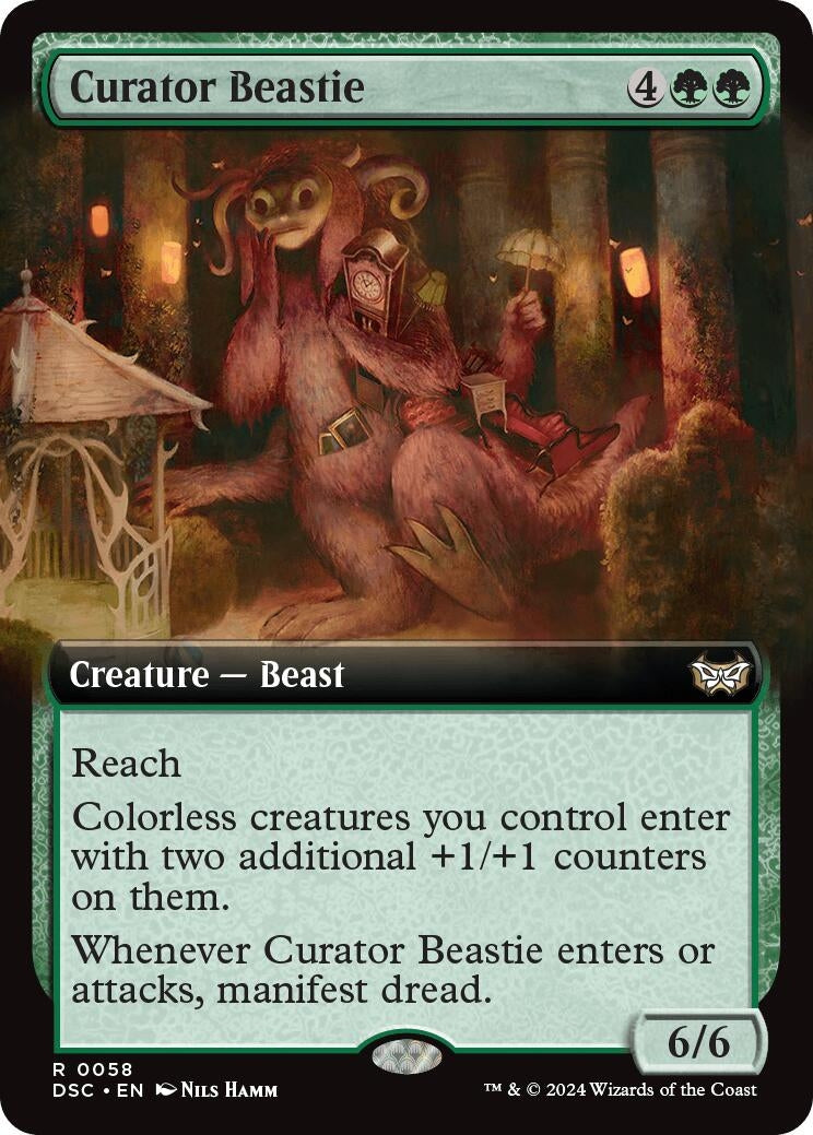 Image for Curator Beastie (Extended Art) (Commander: Duskmourn: House of Horror) (58) - Magic: The Gathering