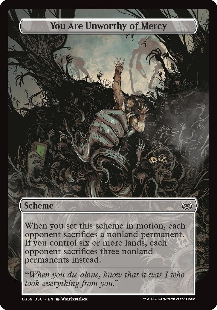 Image for You Are Unworthy of Mercy (Full Art) (Archenemy: Duskmourn) (359) - Magic: The Gathering