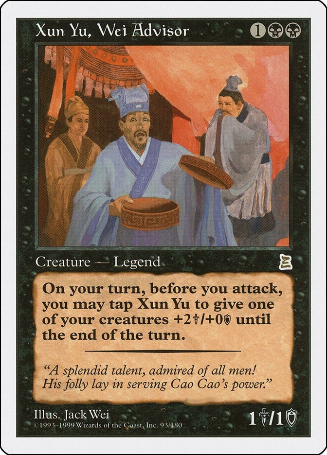 Image for Xun Yu, Wei Advisor (Portal Three Kingdoms) (93) - Magic: The Gathering