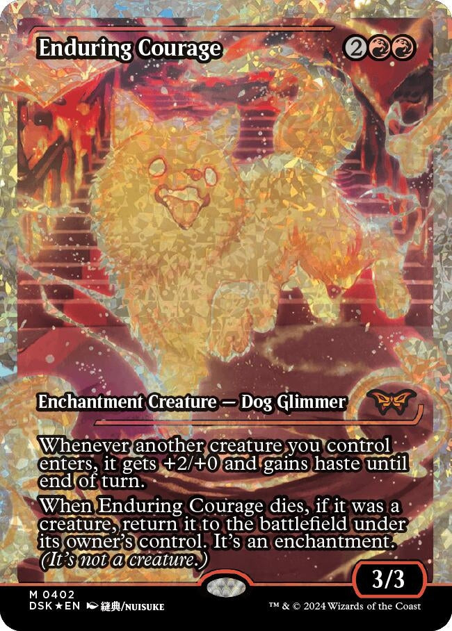 Image for Enduring Courage (Showcase) (Fracture Foil) (Duskmourn: House of Horror) (402) - Magic: The Gathering