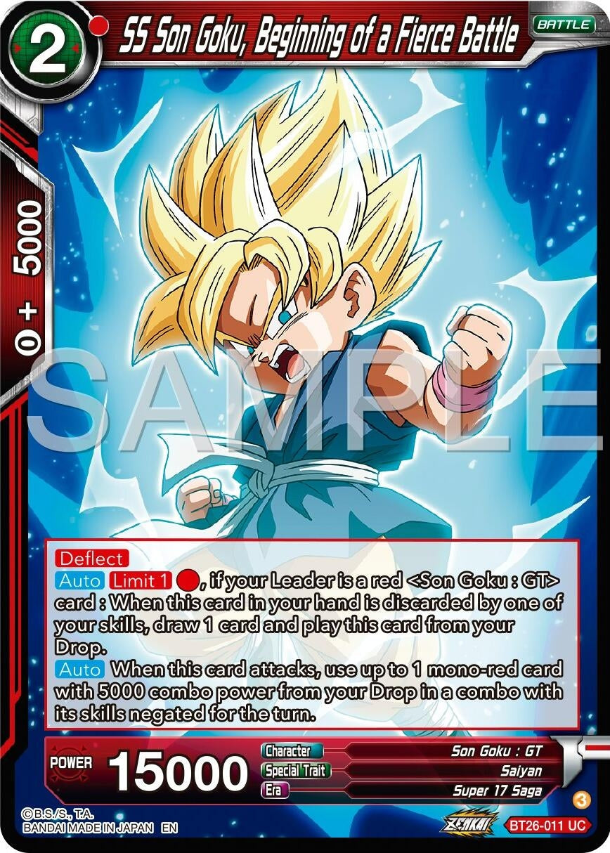 Image for SS Son Goku, Beginning of a Fierce Battle (Ultimate Advent) (BT26-011) - Dragon Ball Super: Masters