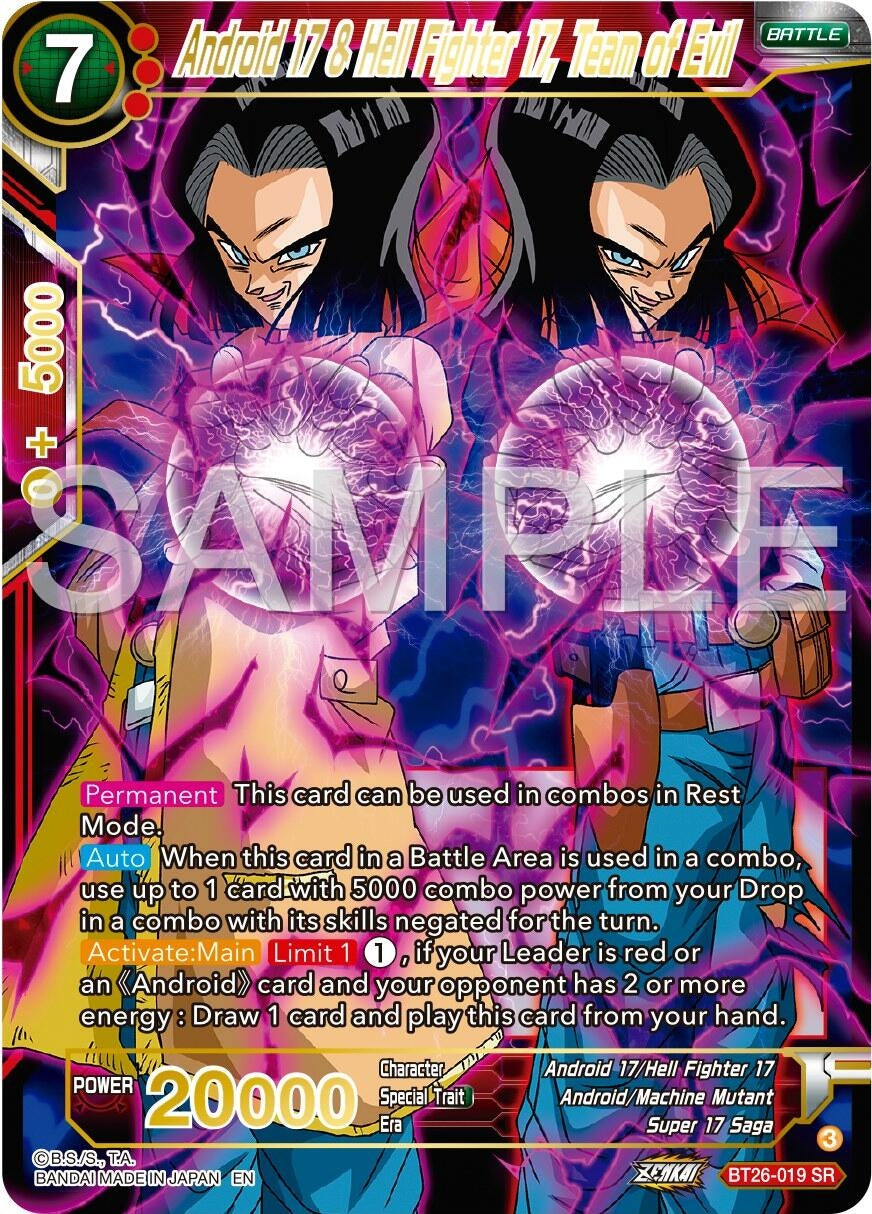 Image for Android 17 & Hell Fighter 17, Team of Evil (Ultimate Advent) (BT26-019) - Dragon Ball Super: Masters