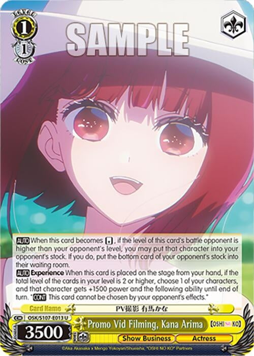 Image for Promo Vid Filming, Kana Arima ([OSHI NO KO]) (OSK/S107-E013 U) - Weiss Schwarz