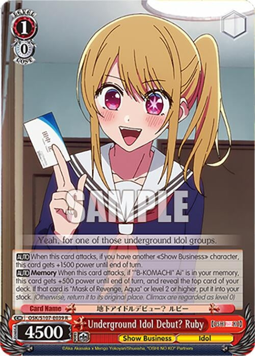 Image for Underground Idol Debut? Ruby ([OSHI NO KO]) (OSK/S107-E039 R) - Weiss Schwarz