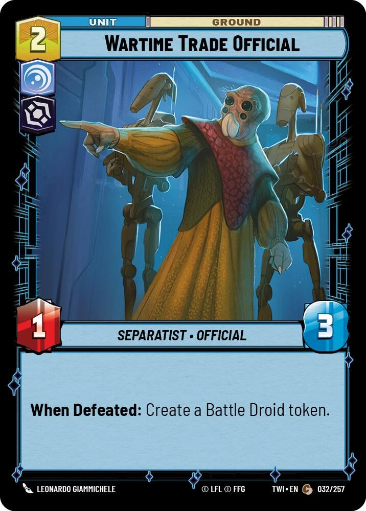 Image for Wartime Trade Official (Twilight of the Republic) (032/257) - Star Wars: Unlimited