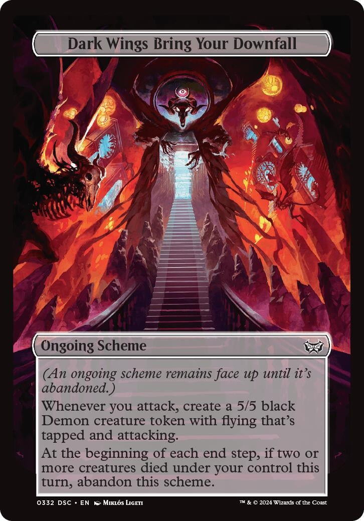 Image for Dark Wings Bring Your Downfall (Full Art) (Archenemy: Duskmourn) (332) - Magic: The Gathering