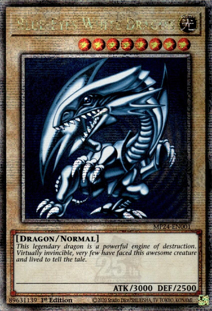 Image for Blue-Eyes White Dragon (Quarter Century Secret Rare) (25th Anniversary Tin: Dueling Mirrors) (MP24-EN001) - YuGiOh