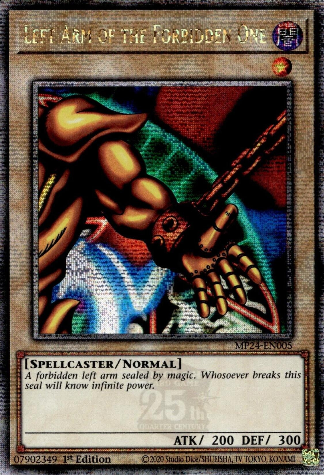 Image for Left Arm of the Forbidden One (Quarter Century Secret Rare) (25th Anniversary Tin: Dueling Mirrors) (MP24-EN005) - YuGiOh