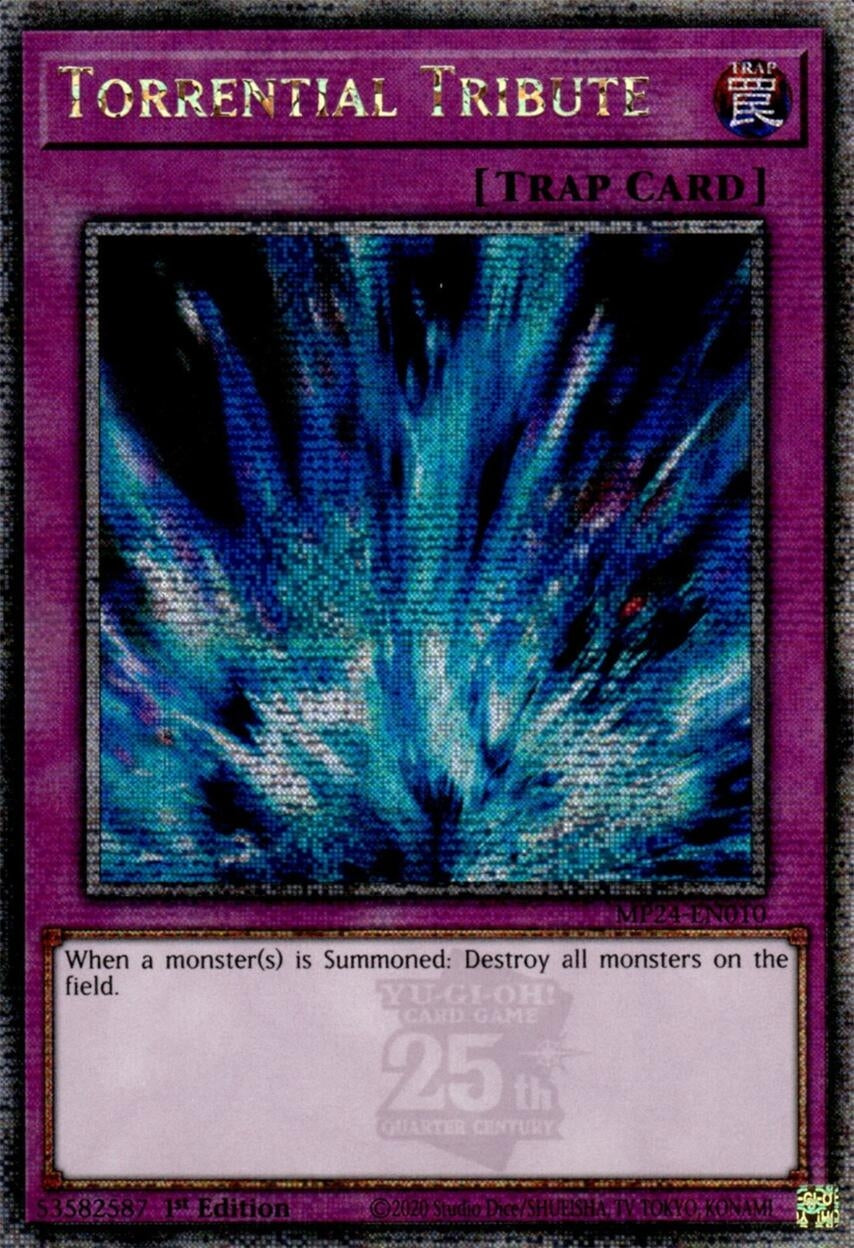 Image for Torrential Tribute (Quarter Century Secret Rare) (25th Anniversary Tin: Dueling Mirrors) (MP24-EN010) - YuGiOh