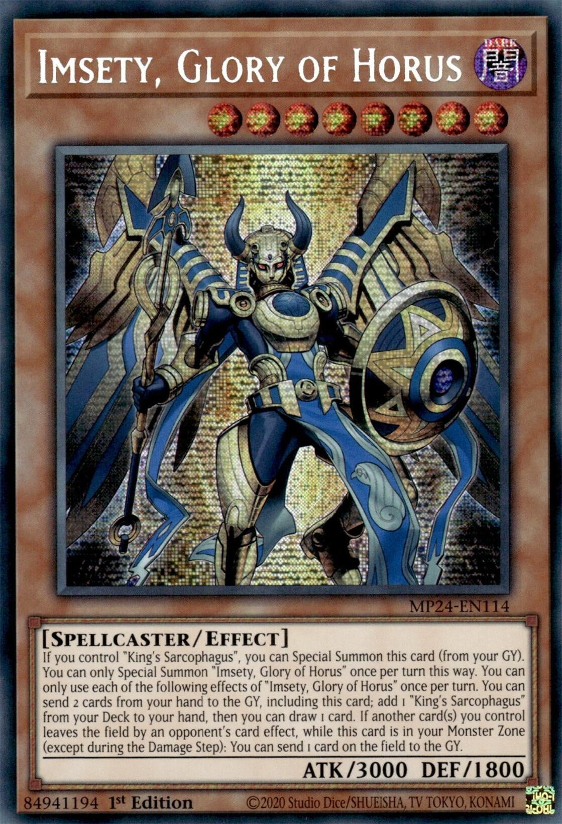 Image for Imsety, Glory of Horus (25th Anniversary Tin: Dueling Mirrors) (MP24-EN114) - YuGiOh