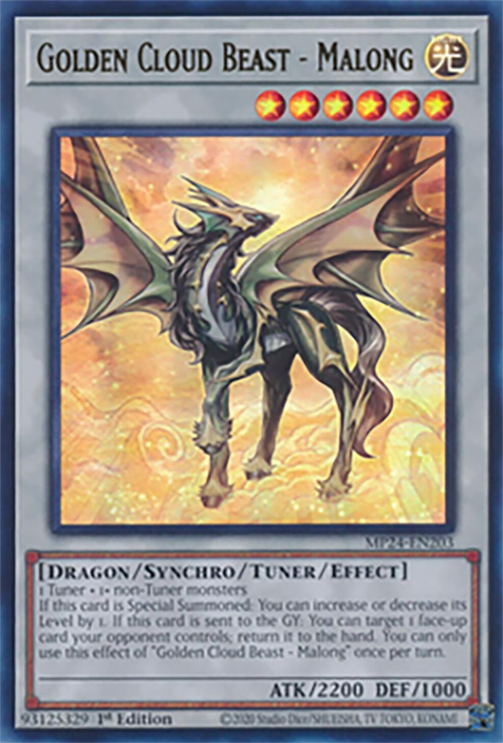 Image for Golden Cloud Beast - Malong (25th Anniversary Tin: Dueling Mirrors) (MP24-EN203) - YuGiOh