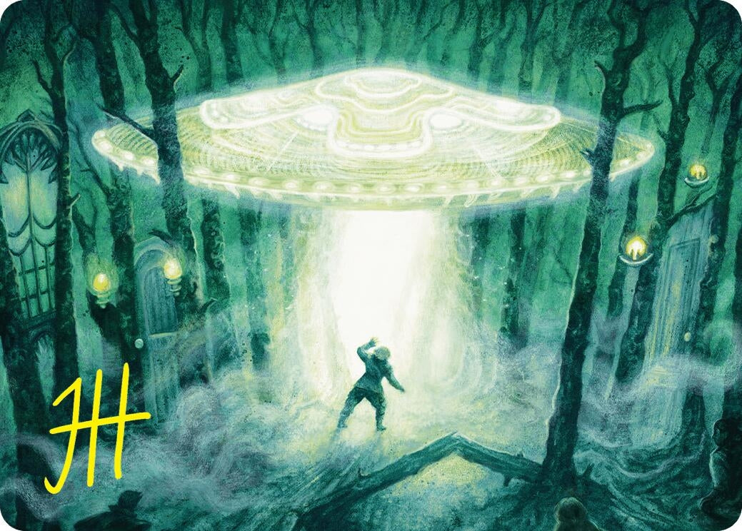 Image for Unidentified Hovership Art Card (Gold-Stamped Signature) (Art Series: Duskmourn: House of Horror) (2) - Magic: The Gathering