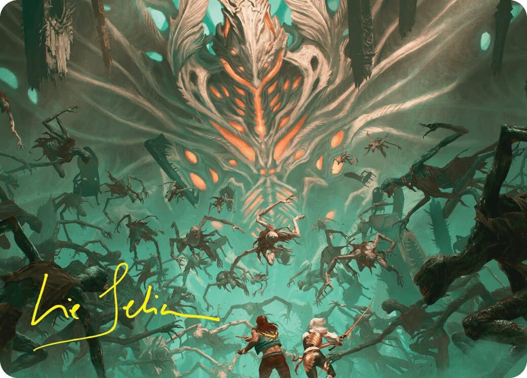 Image for Valgavoth's Onslaught Art Card (Gold-Stamped Signature) (Art Series: Duskmourn: House of Horror) (16) - Magic: The Gathering