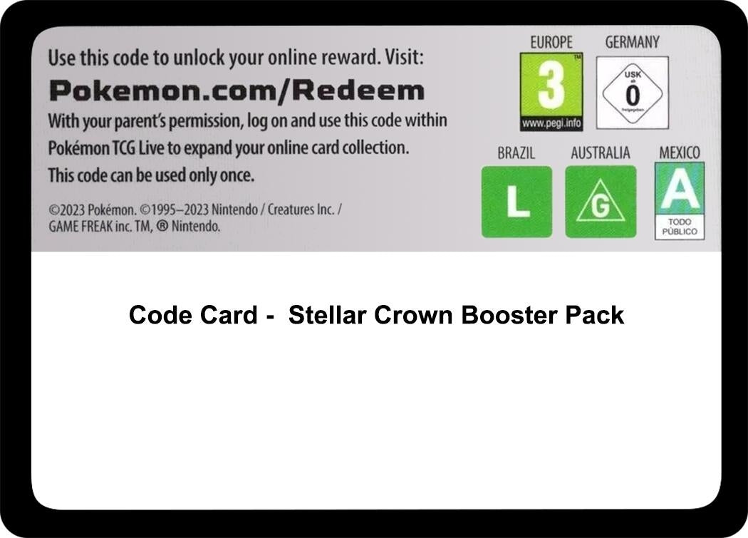 Image for Code Card - Stellar Crown Booster Pack - Pokemon