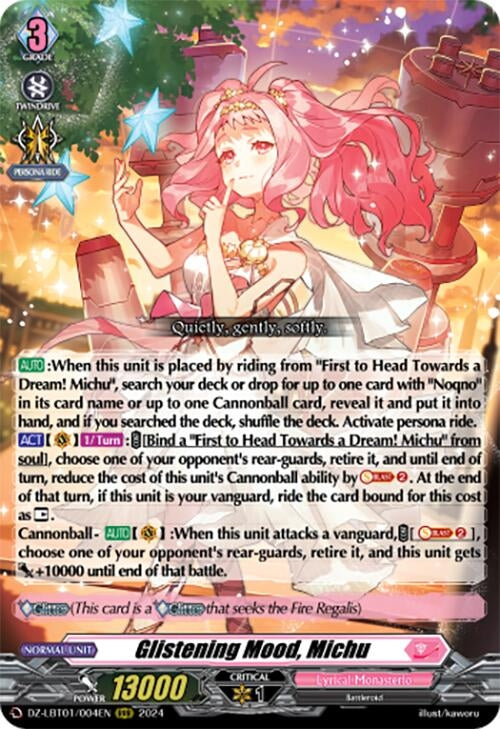 Image for Glistening Mood, Michu (DZ-LBT01: Lyrical Monasterio Sparkling Stars!) (DZ-LBT01/004EN) - Cardfight Vanguard