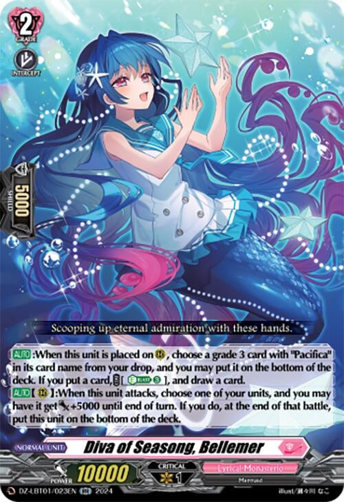 Image for Diva of Seasong, Bellemer (DZ-LBT01: Lyrical Monasterio Sparkling Stars!) (DZ-LBT01/023EN) - Cardfight Vanguard