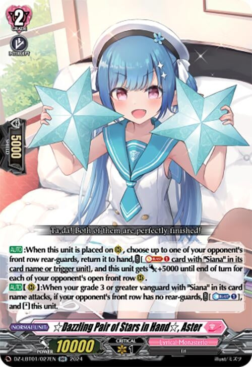 Image for Dazzling Pair of Stars in Hand, Aster (DZ-LBT01: Lyrical Monasterio Sparkling Stars!) (DZ-LBT01/027EN) - Cardfight Vanguard