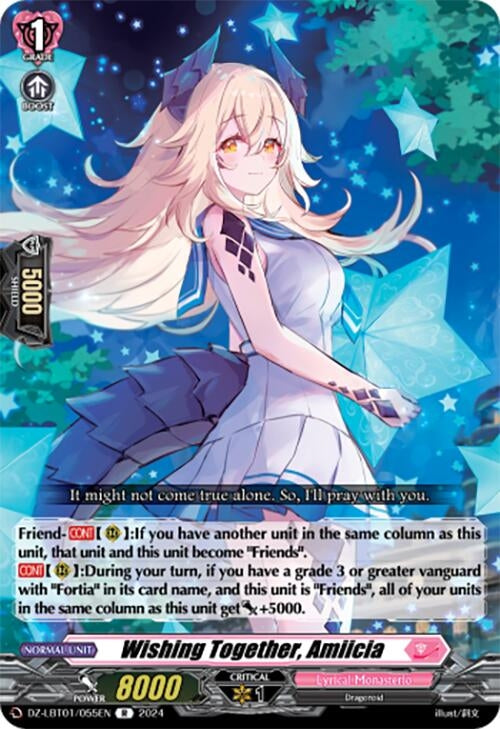Image for Wishing Together, Amiicia (DZ-LBT01: Lyrical Monasterio Sparkling Stars!) (DZ-LBT01/055EN) - Cardfight Vanguard