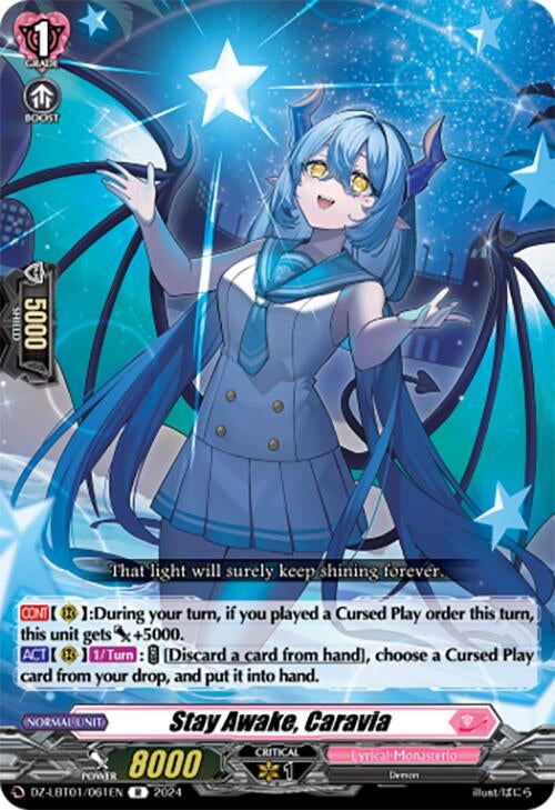 Image for Stay Awake, Caravia (DZ-LBT01: Lyrical Monasterio Sparkling Stars!) (DZ-LBT01/061EN) - Cardfight Vanguard