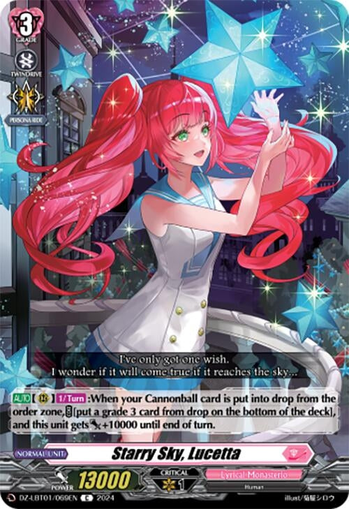 Image for Starry Sky, Lucetta (DZ-LBT01: Lyrical Monasterio Sparkling Stars!) (DZ-LBT01/069EN) - Cardfight Vanguard