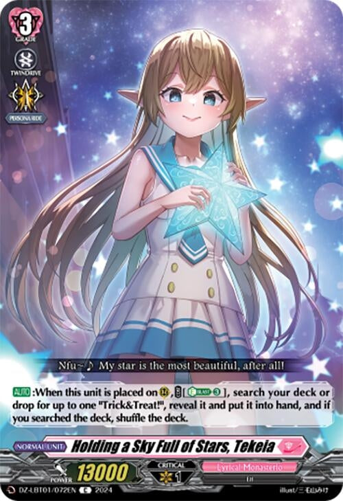 Image for Holding a Sky Full of Stars, Tekeia (DZ-LBT01: Lyrical Monasterio Sparkling Stars!) (DZ-LBT01/072EN) - Cardfight Vanguard
