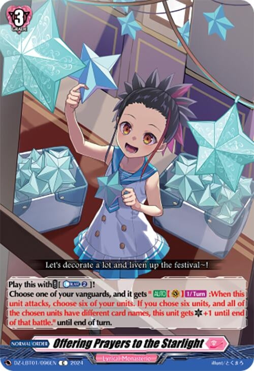 Image for Offering Prayers to the Starlight (DZ-LBT01: Lyrical Monasterio Sparkling Stars!) (DZ-LBT01/096EN) - Cardfight Vanguard