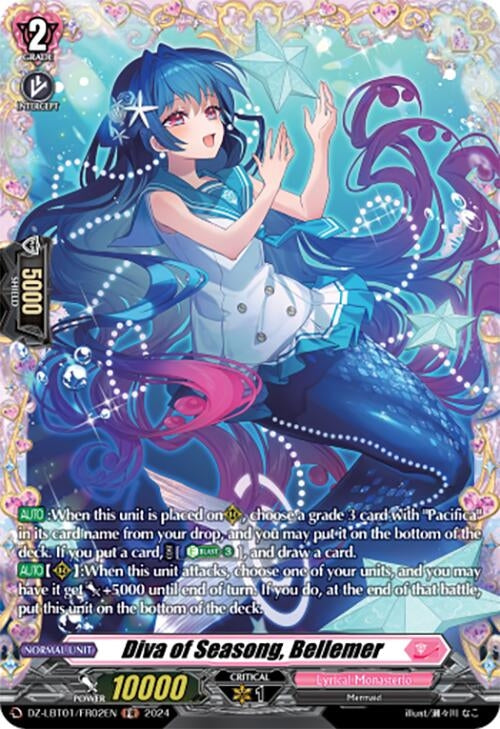 Image for Diva of Seasong, Bellemer (FR) (DZ-LBT01: Lyrical Monasterio Sparkling Stars!) (DZ-LBT01/FR02EN) - Cardfight Vanguard