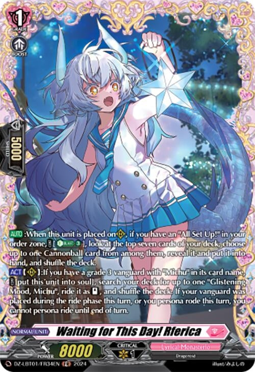 Image for Waiting for This Day! Rferica (FR) (DZ-LBT01: Lyrical Monasterio Sparkling Stars!) (DZ-LBT01/FR34EN) - Cardfight Vanguard