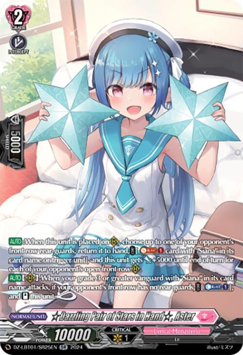 Image for Dazzling Pair of Stars in Hand, Aster (SR) (DZ-LBT01: Lyrical Monasterio Sparkling Stars!) (DZ-LBT01/SR25EN) - Cardfight Vanguard