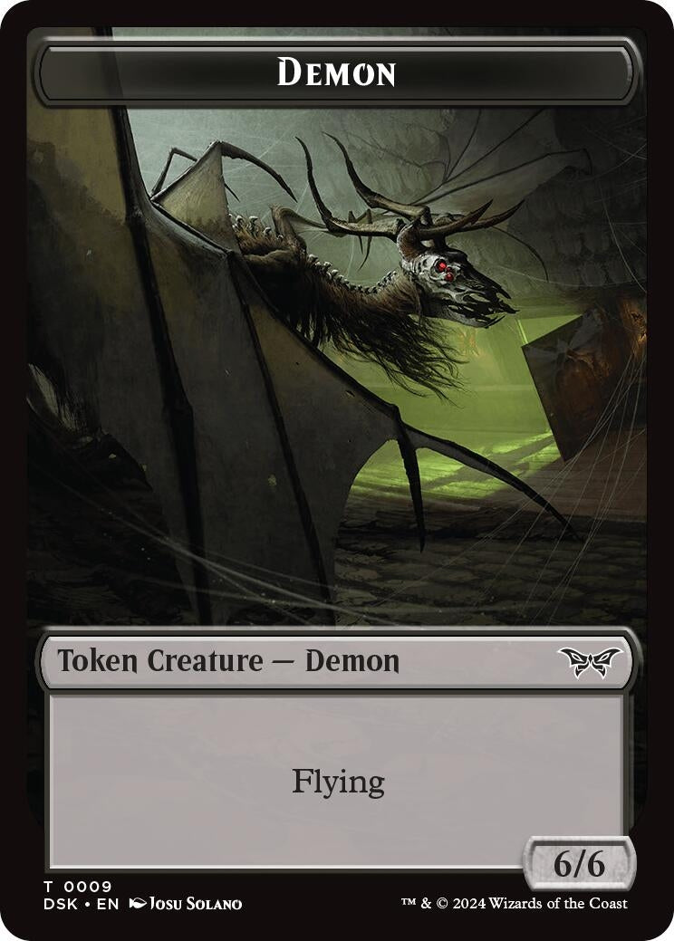 Image for Demon // Manifest Double-Sided Token (Duskmourn: House of Horror) (9 // 18) - Magic: The Gathering