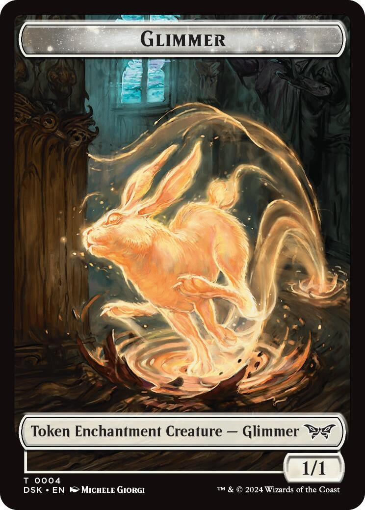 Image for Glimmer // Shard Double-Sided Token (Duskmourn: House of Horror) (4 // 2) - Magic: The Gathering
