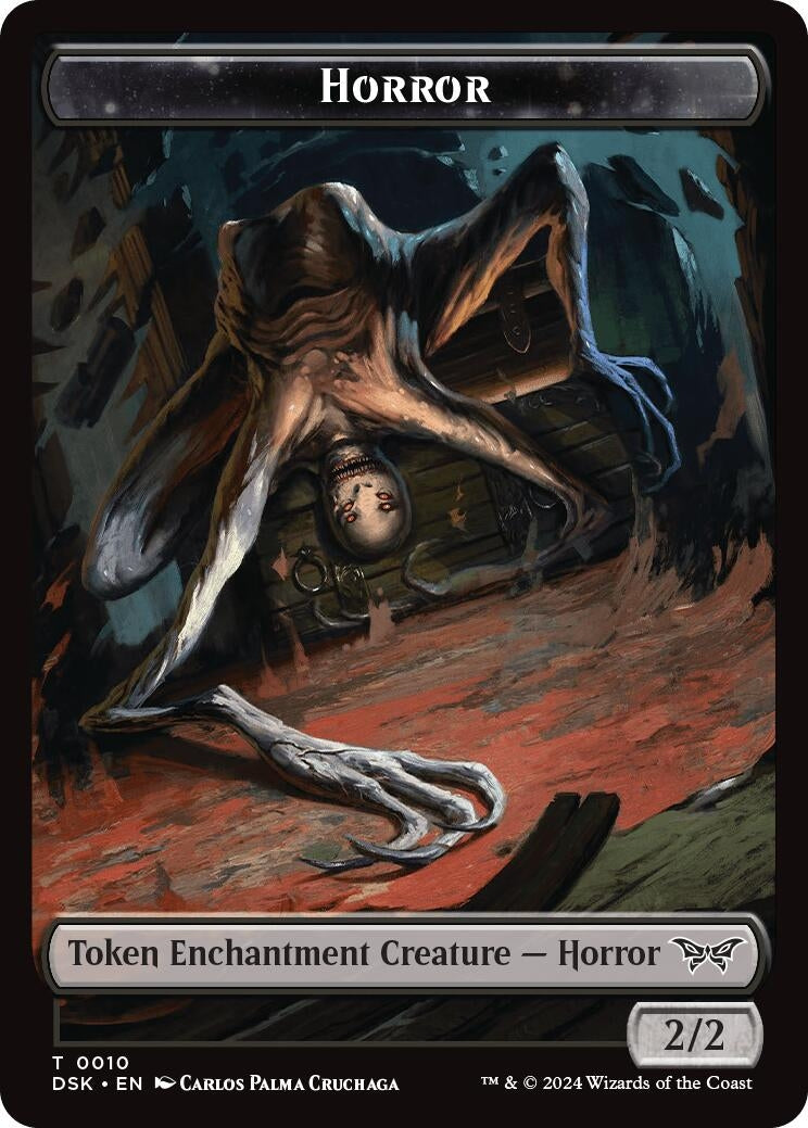 Image for Horror // Glimmer Double-Sided Token (Duskmourn: House of Horror) (10 // 4) - Magic: The Gathering
