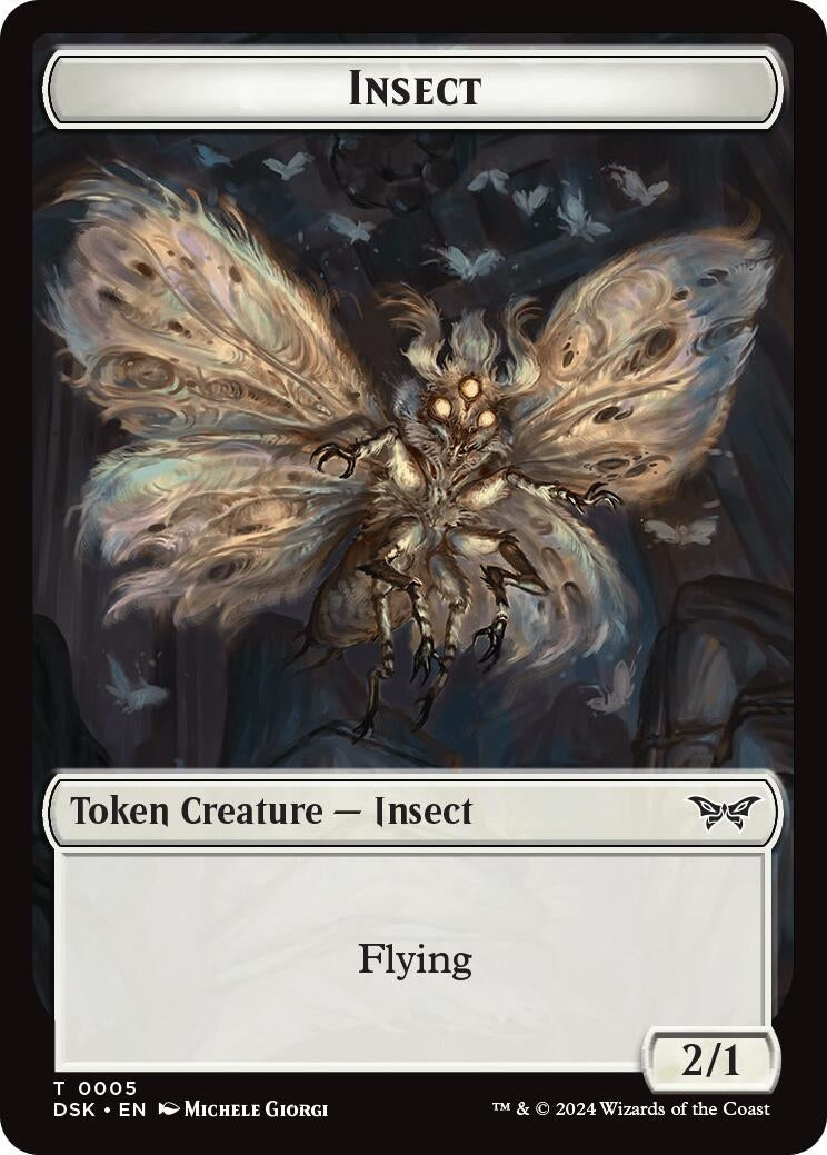 Image for Insect (0005) // Manifest Double-Sided Token (Duskmourn: House of Horror) (5 // 18) - Magic: The Gathering
