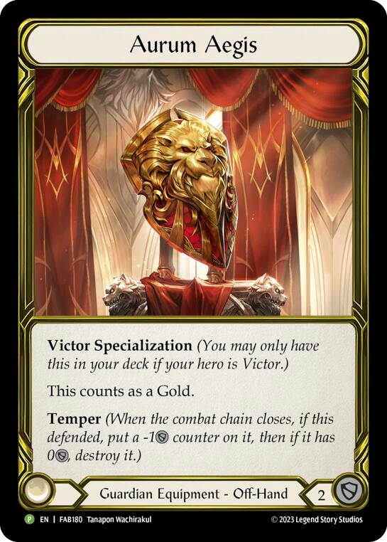 Image for Aurum Aegis - FAB180 (Flesh and Blood: Promo Cards) (FAB180) - Flesh and Blood TCG